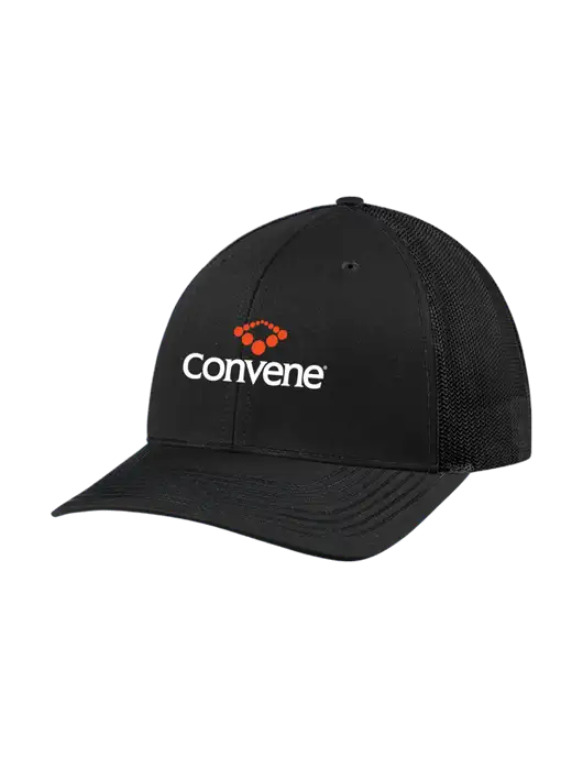 Richardson Adjustable Snapback Original 112 Trucker Cap Black w/Black Mesh w/Convene Logo