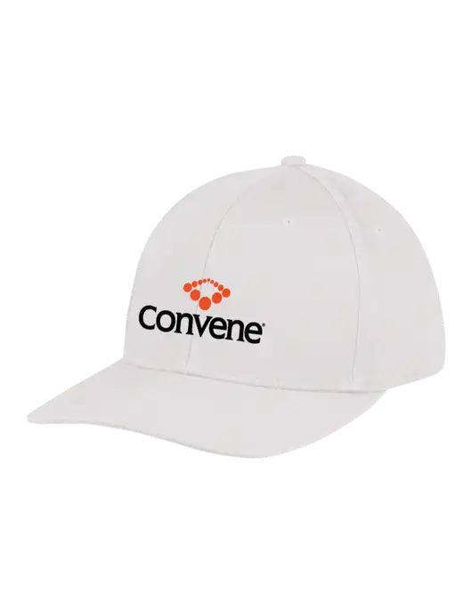 Premium Modern Structured Twill White Snapback Cap w/Convene Logo