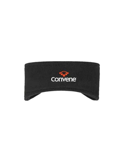Black Stretch Fleece Headband w/Convene Logo