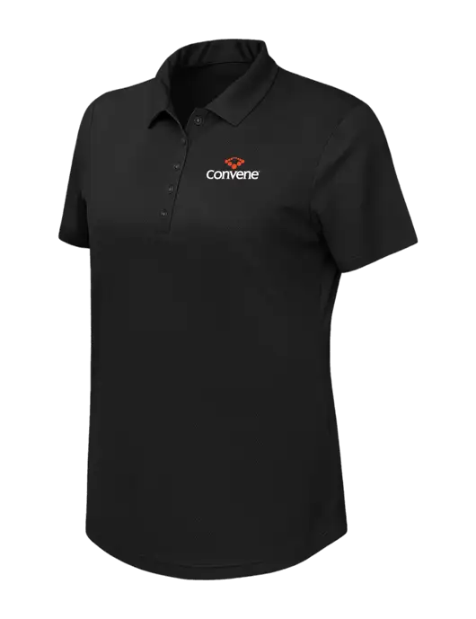 Callaway Womens Birdseye Black Polo w/Convene Logo