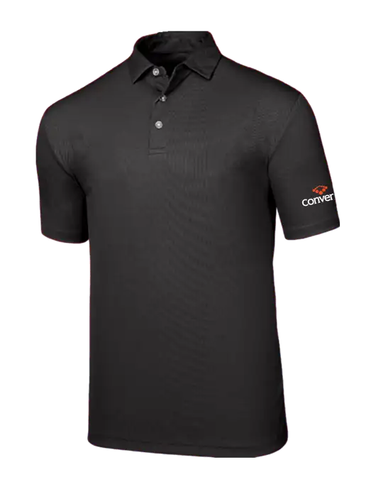 Callaway Birdseye Black Polo w/Convene Logo