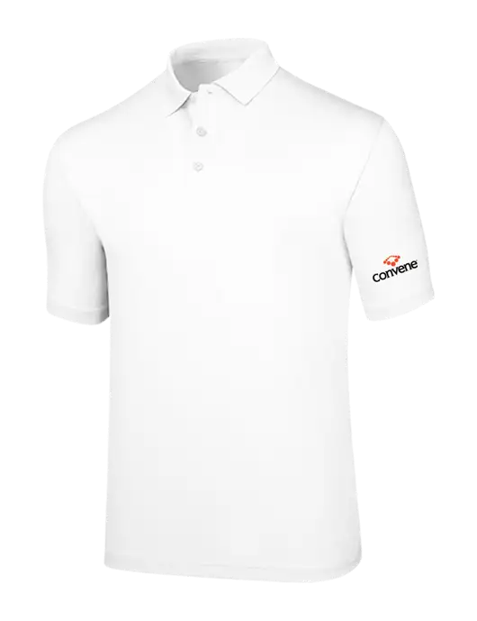 Callaway Opti-Dri White Chev Polo w/Convene Logo