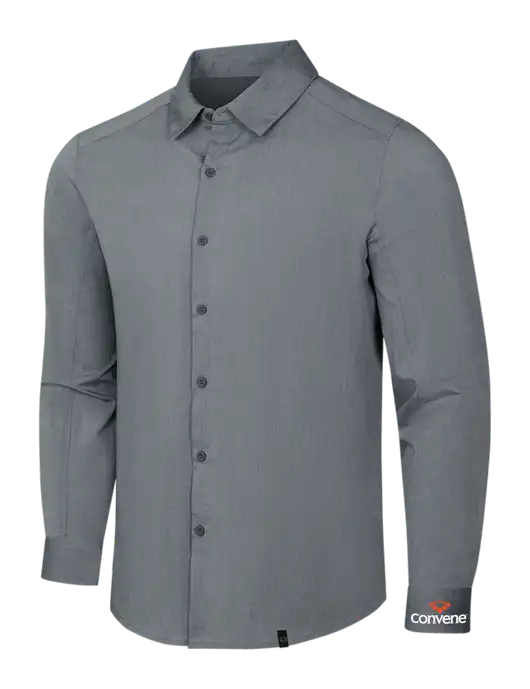 OGIO Medium Grey Heather Commuter Woven Shirt w/Convene Logo