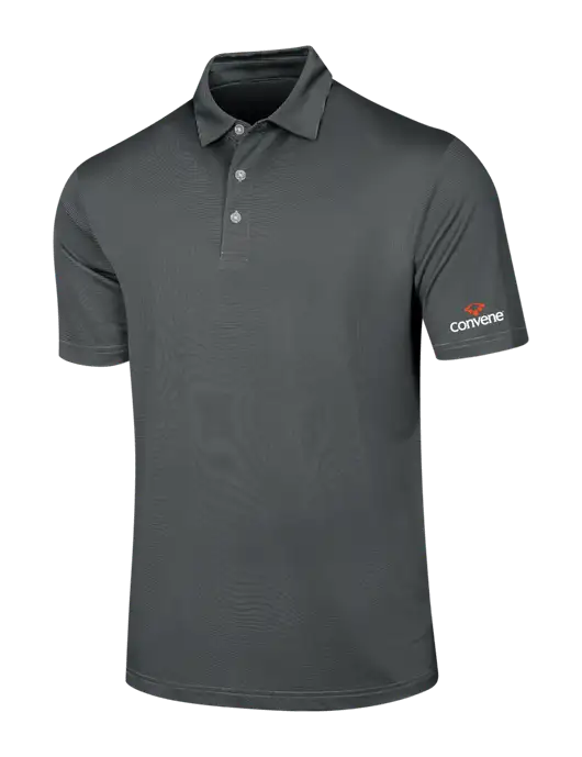 Callaway Black Fine Line Stripe Polo w/Convene Logo
