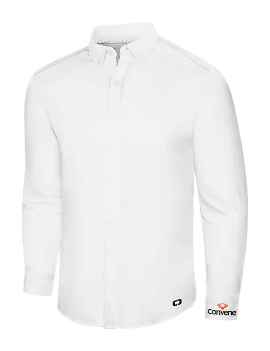 OGIO Bright White Modern Code Stretch Button-Up Shirt w/Convene Logo