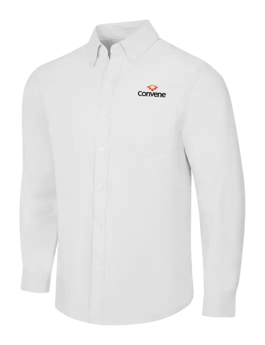 White SuperPro Oxford Shirt w/Convene Logo