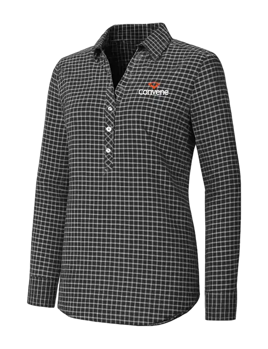 Womens Dark Grey/White City Stretch Shirt w/Convene Logo