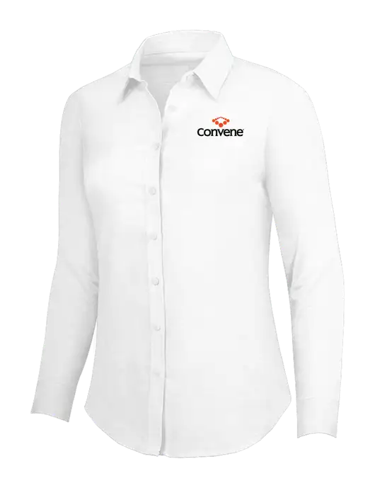 White Womens SuperPro Oxford Shirt w/Convene Logo