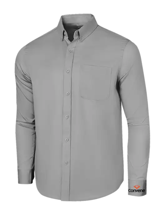Long Sleeve Light Grey Superpro React Twill Shirt w/Convene Logo