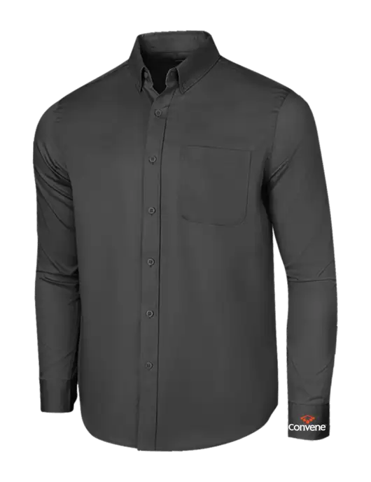 Long Sleeve Dark Grey Superpro React Twill Shirt w/Convene Logo