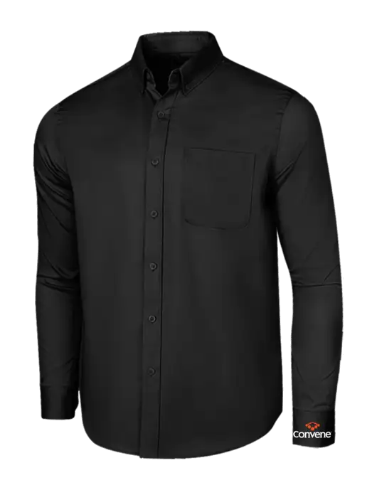 Long Sleeve Deep Black Superpro React Twill Shirt w/Convene Logo