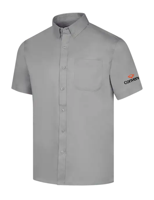 Short Sleeve Light Grey Superpro React Twill Shirt w/Convene Logo