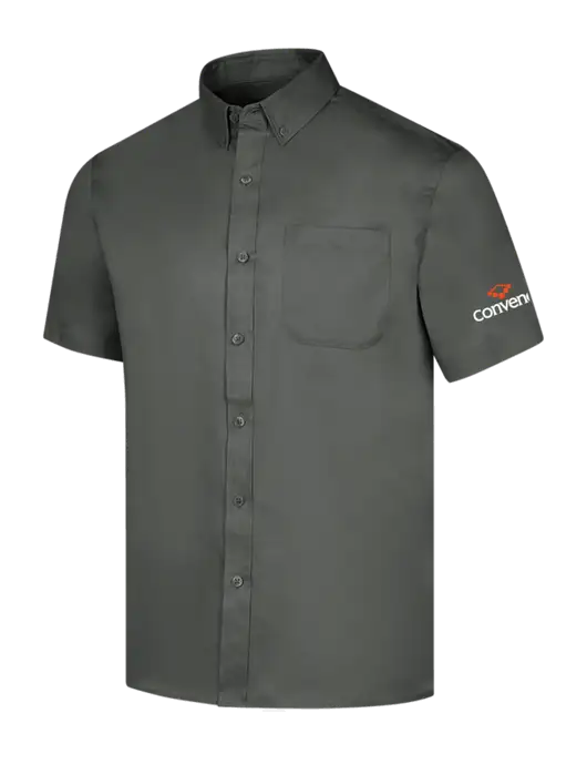 Short Sleeve Dark Grey Superpro React Twill Shirt w/Convene Logo