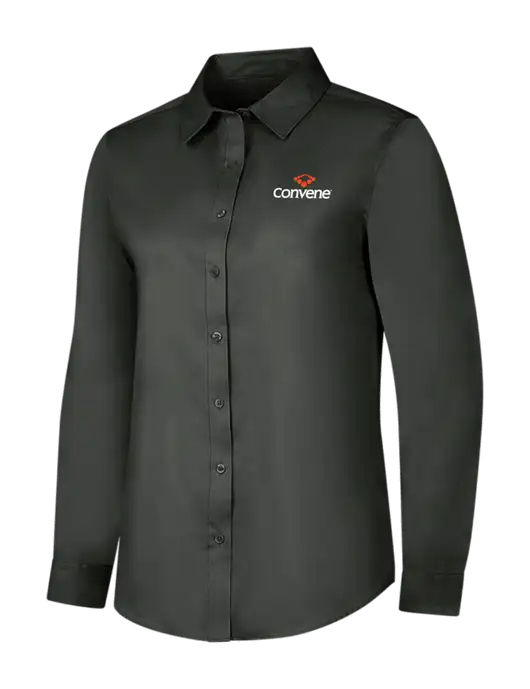 Dark Grey Womens Long Sleeve Superpro React Twill Shirt w/Convene Logo