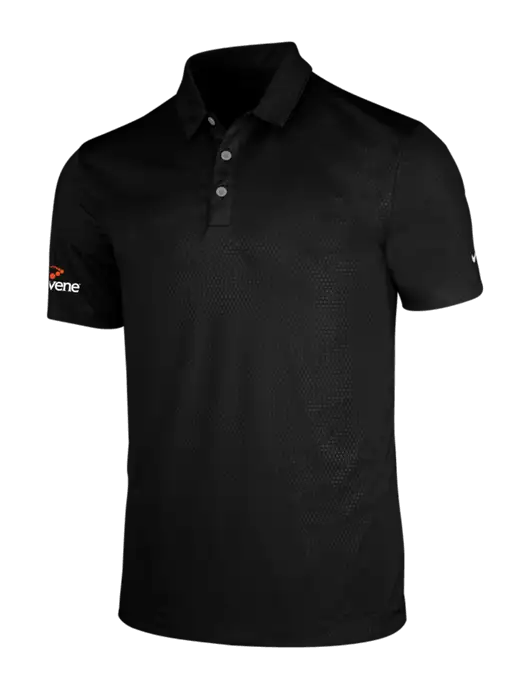 NIKE Black Dri-Fit Embossed Tri-Blade Polo w/Convene Logo