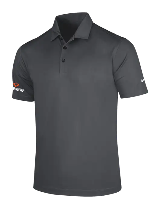 NIKE Dark Grey Dri-Fit Vertical Mesh Polo w/Convene Logo