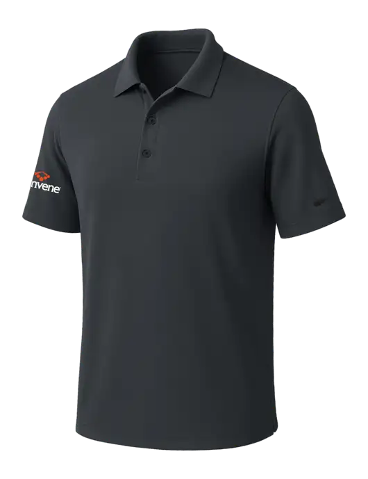 NIKE Dark Grey Dri-Fit Micro Pique Polo w/Convene Logo