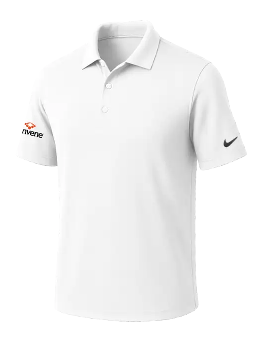 NIKE White Dri-Fit Micro Pique Polo w/Convene Logo