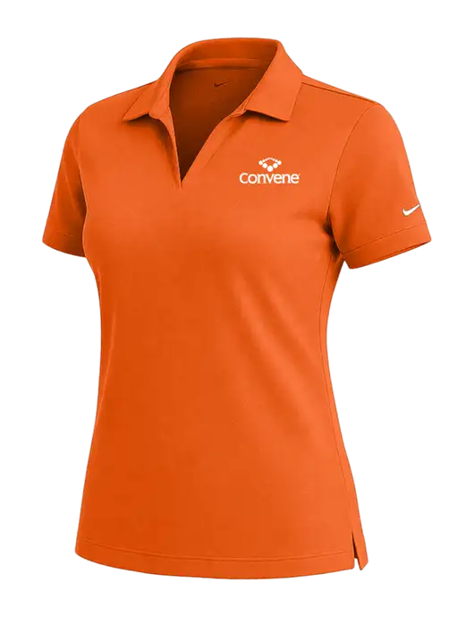 NIKE Orange Womens Dri-Fit Micro Pique Polo w/Convene Logo