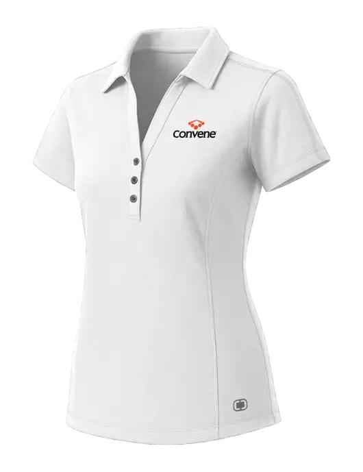 OGIO Womens White ONYX Polo w/Convene Logo