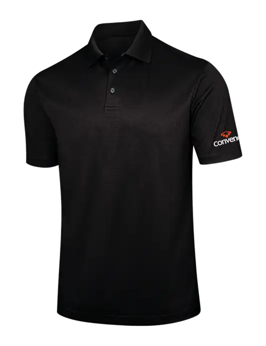 Black Performance Fine Jacquard Polo w/Convene Logo