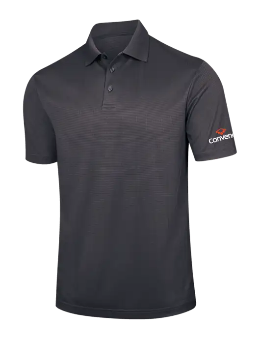 Dark Grey Performance Fine Jacquard Polo w/Convene Logo