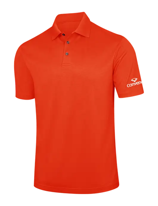 Orange Performance Fine Jacquard Polo w/Convene Logo