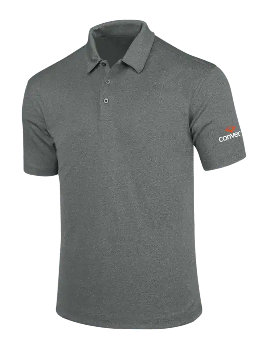 Charcoal Trace Heather Polo w/Convene Logo