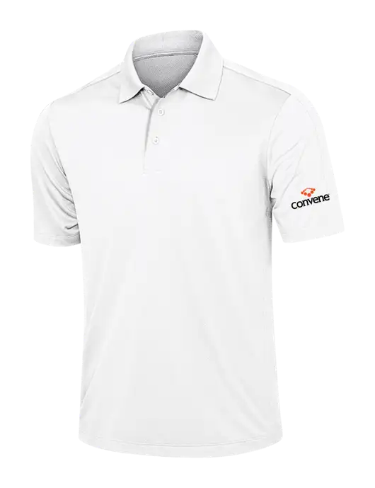 White Diamond Textured Jacquard Polo w/Convene Logo