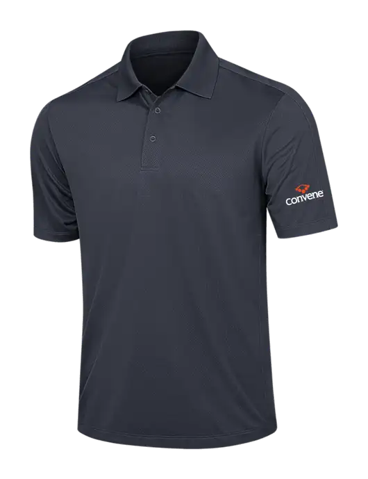 Dark Grey Diamond Textured Jacquard Polo w/Convene Logo