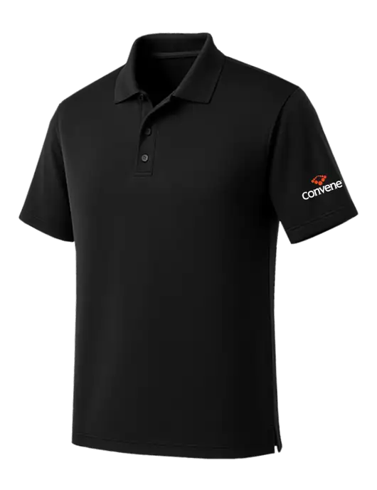 Black Dry Zone UV Micro Mesh Polo w/Convene Logo