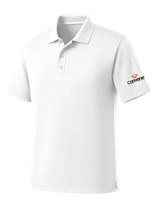 White Dry Zone UV Micro Mesh Polo w/Convene Logo