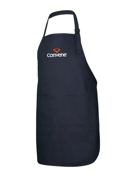 Full-Length Black Apron With Pockets w/Convene Logo