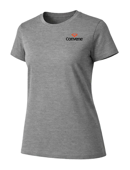 Womens Ring Spun Light Grey Heather 4.5 oz T-Shirt w/Convene Logo