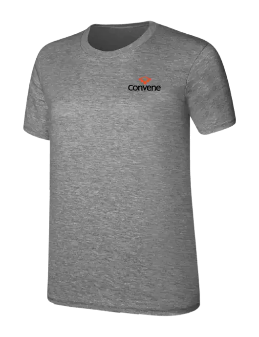 Womens Ring Spun Light Grey Heather 4.5 oz T-Shirt w/Convene Logo