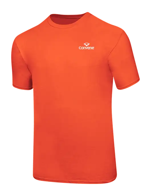 Ring Spun Orange 4.5 oz T-Shirt w/Convene Logo