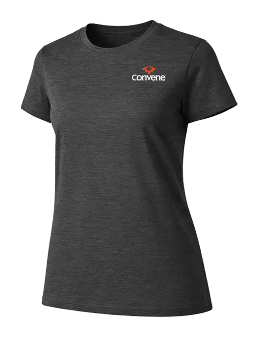 Womens Ring Spun Dark Heather Grey 4.5 oz T-Shirt w/Convene Logo