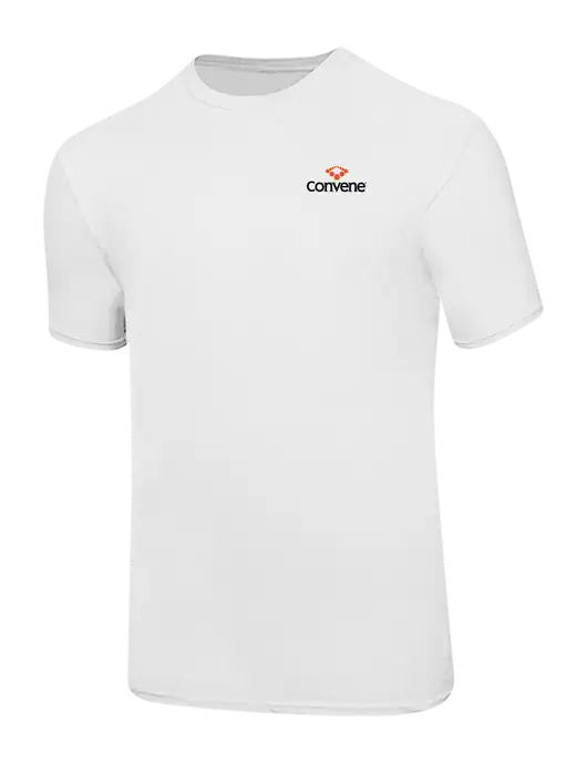 Ring Spun White 4.5 oz T-Shirt w/Convene Logo