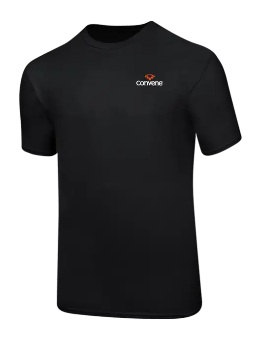 Ring Spun Jet Black 4.5 oz T-Shirt w/Convene Logo