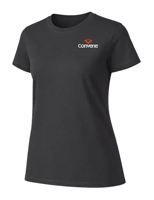 Womens Ring Spun Charcoal 4.5 oz T-Shirt w/Convene Logo