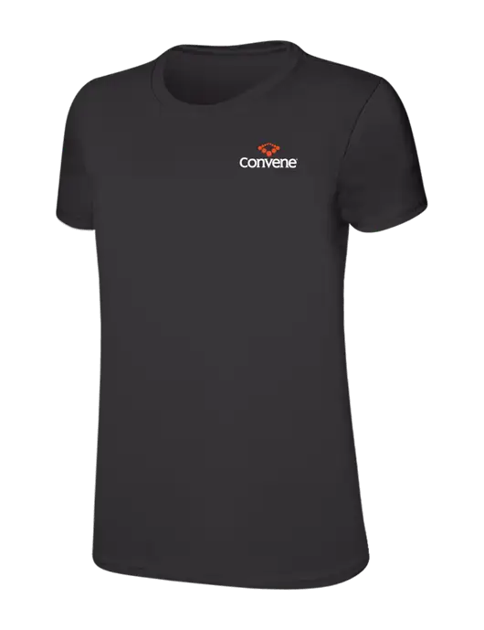 Womens Ring Spun Charcoal 4.5 oz T-Shirt w/Convene Logo