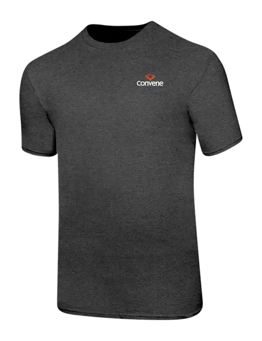 Ring Spun Dark Heather Grey 4.5 oz T-Shirt w/Convene Logo
