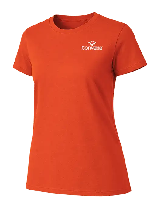 Womens Ring Spun Orange 4.5 oz T-Shirt w/Convene Logo