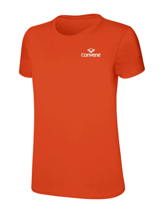 Womens Ring Spun Orange 4.5 oz T-Shirt w/Convene Logo