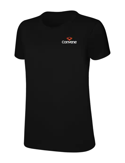 Womens Ring Spun Jet Black 4.5 oz T-Shirt w/Convene Logo