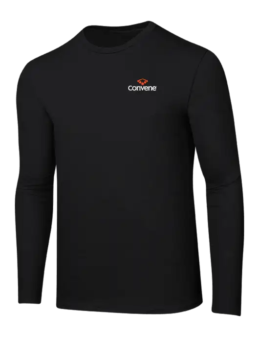 Ring Spun Jet Black 4.5 oz Long Sleeve T-Shirt w/Convene Logo