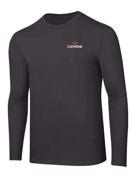 Ring Spun Charcoal 4.5 oz Long Sleeve T-Shirt w/Convene Logo