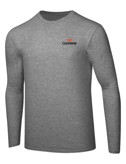 Ring Spun Light Heather Grey 4.5 oz Long Sleeve T-Shirt w/Convene Logo