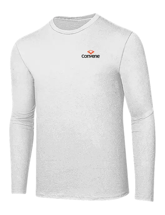 Ring Spun White 4.5 oz Long Sleeve T-Shirt w/Convene Logo