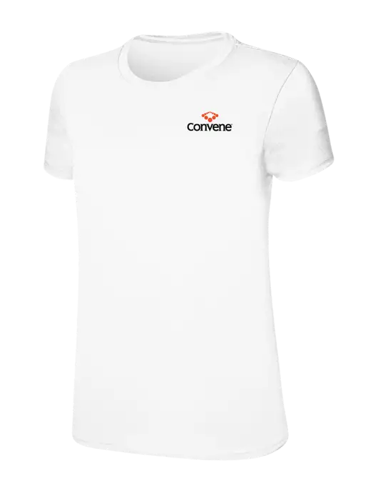 Womens Ring Spun White 4.5 oz T-Shirt w/Convene Logo